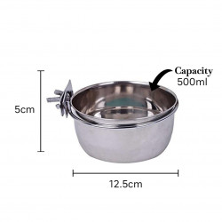Stainless Steel Bird Hanging Bowl L 500ml Pack of 4
