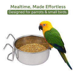 Stainless Steel Bird Hanging Hook Bowl M 300ml Pack of 2