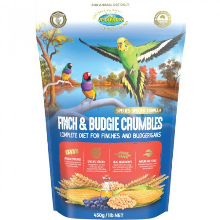 Vetafarm finch & budgie crumbles 2kg